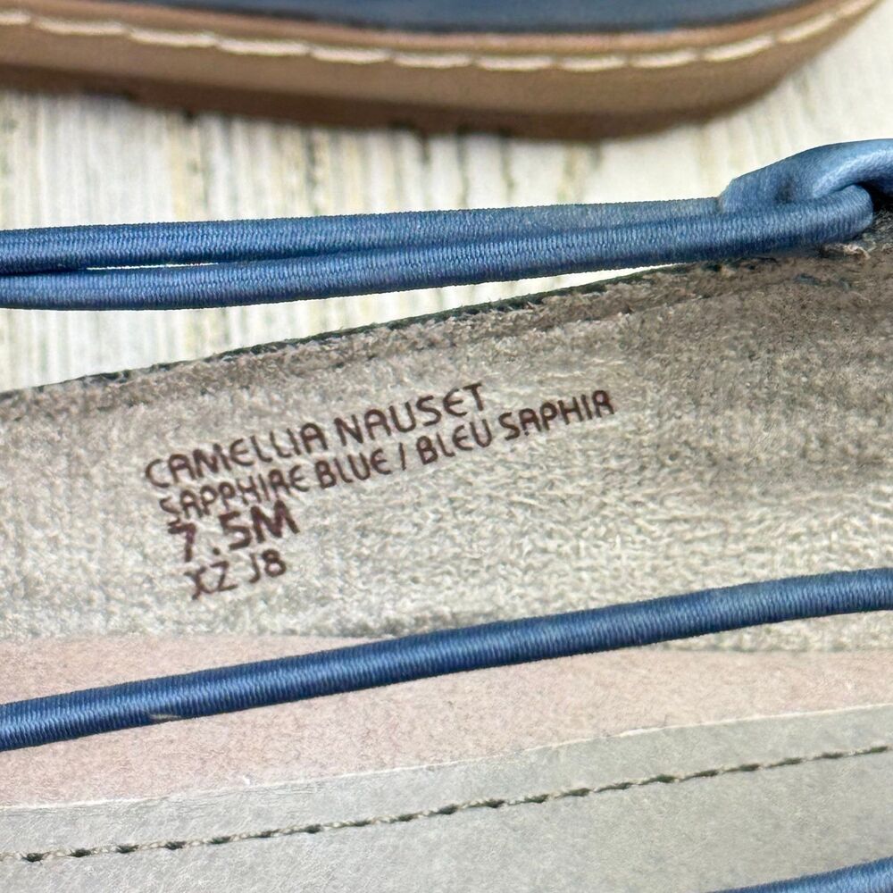 Earth Camelia Nauset Leather Slip On  Sandals Blue Size 7.5 - Picture 5 of 6